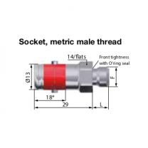 Stäubli SPH 03 1410 Quick (Dry) Coupling - Metric Socket with O Ring