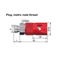 Stäubli SPH 03 7410 Quick (Dry) Coupling - Metric Plug